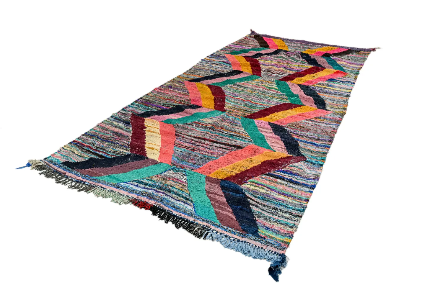 Marocký Berberský koberec Boucherouite 150 x 325 cm