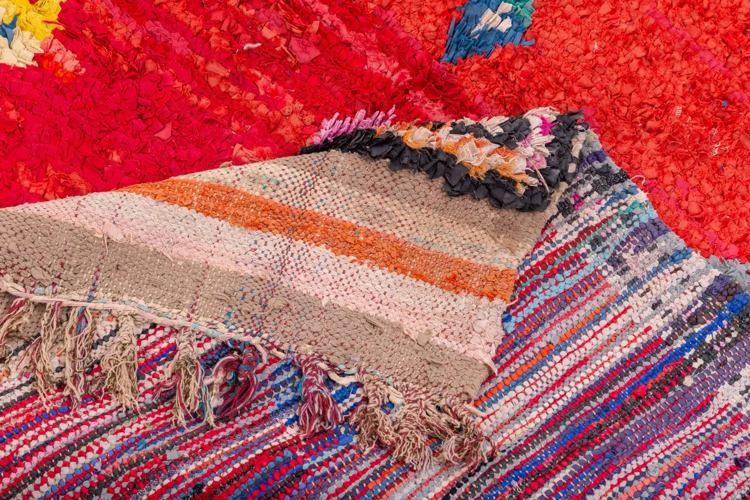 Marocký Berberský koberec Boucherouite 170 x 135 cm