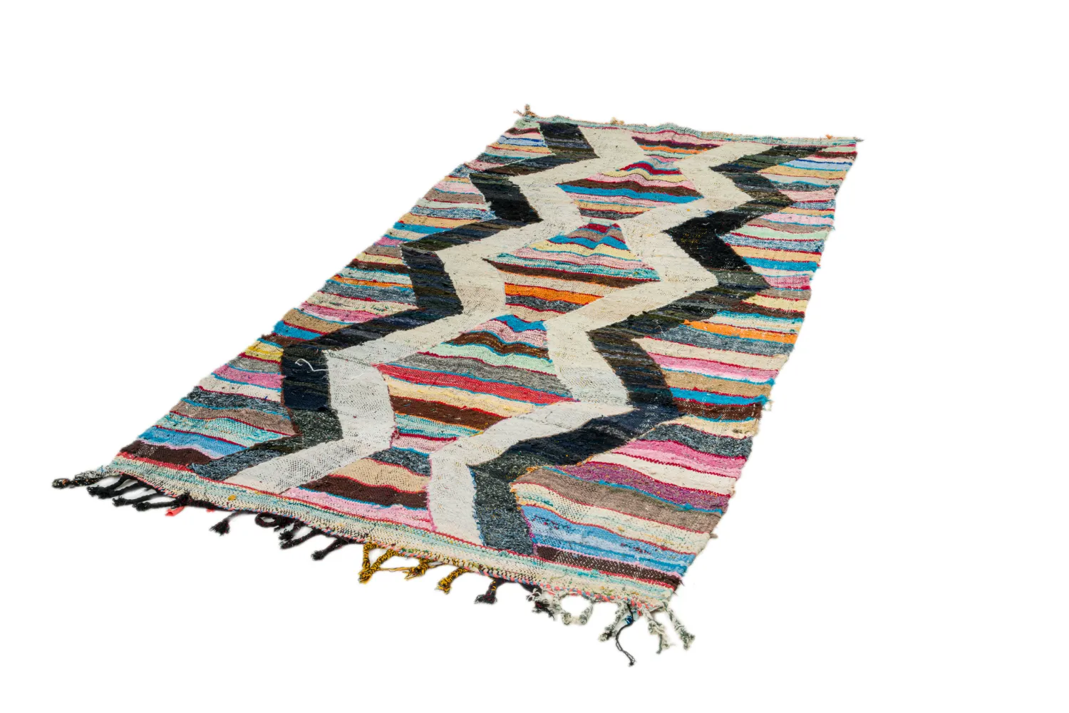 Marocký Berberský koberec Boucherouite 125 x 265 cm