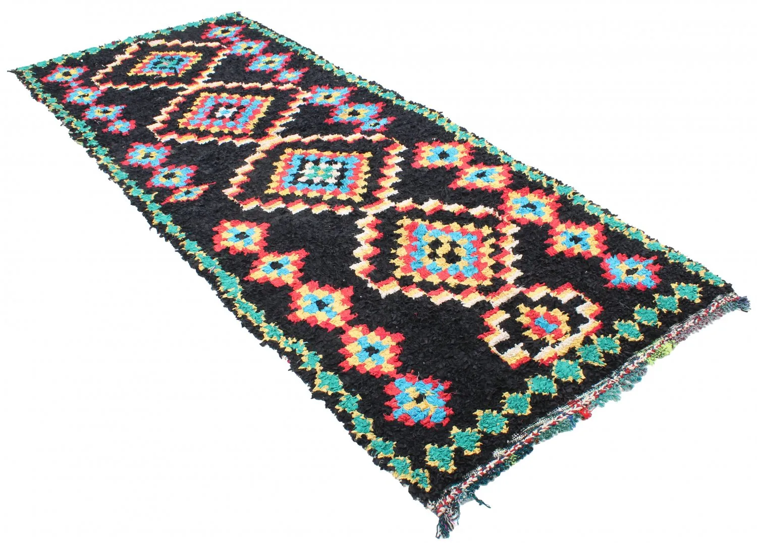 Marocký Berberský koberec Boucherouite 370 x 145 cm