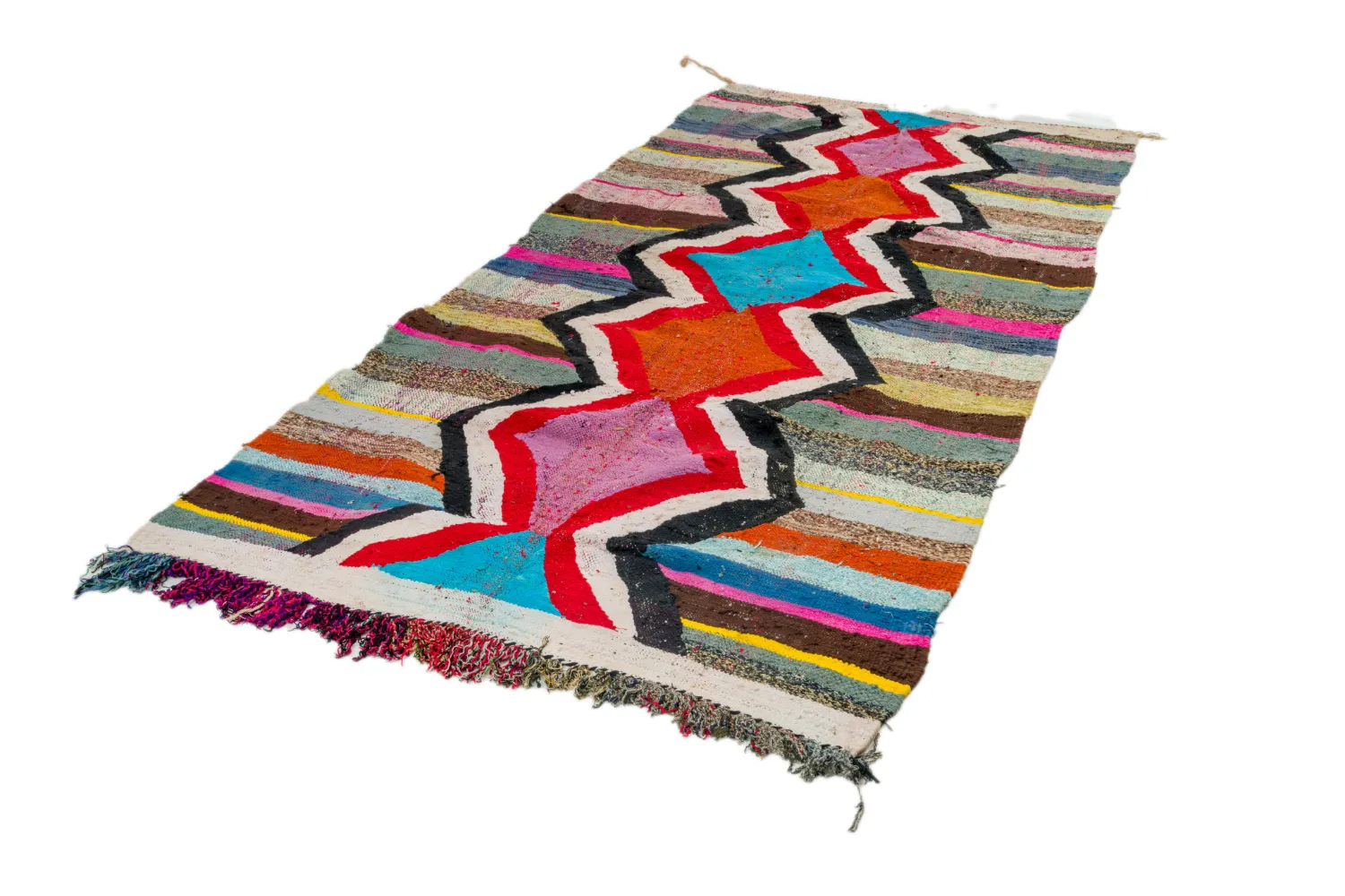 Marocký Berberský koberec Boucherouite 130 x 260 cm