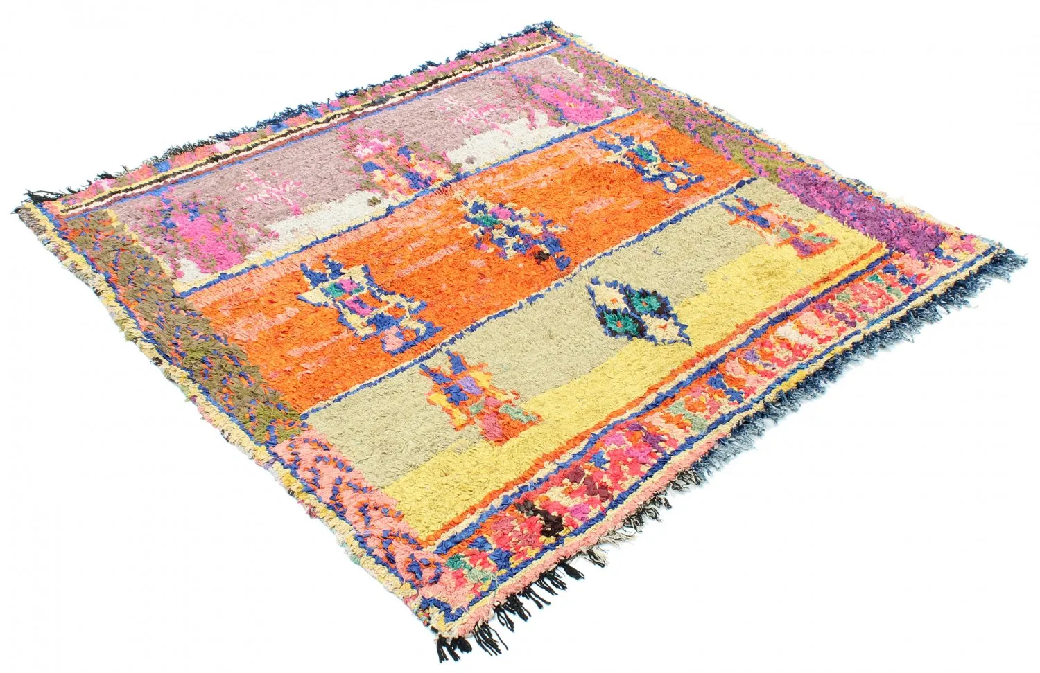 Marocký Berberský koberec Boucherouite 162 x 152 cm