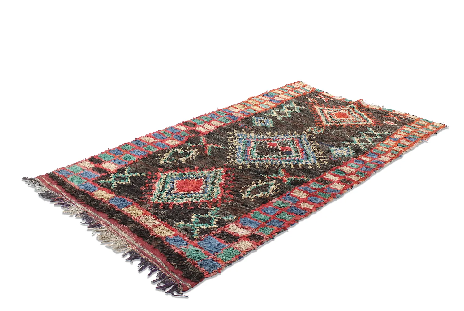 Marocký Berberský koberec Boucherouite 270 x 120 cm