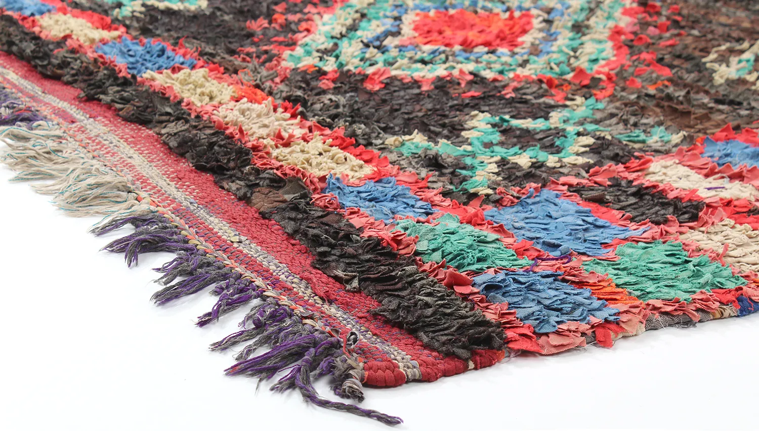 Marocký Berberský koberec Boucherouite 270 x 120 cm