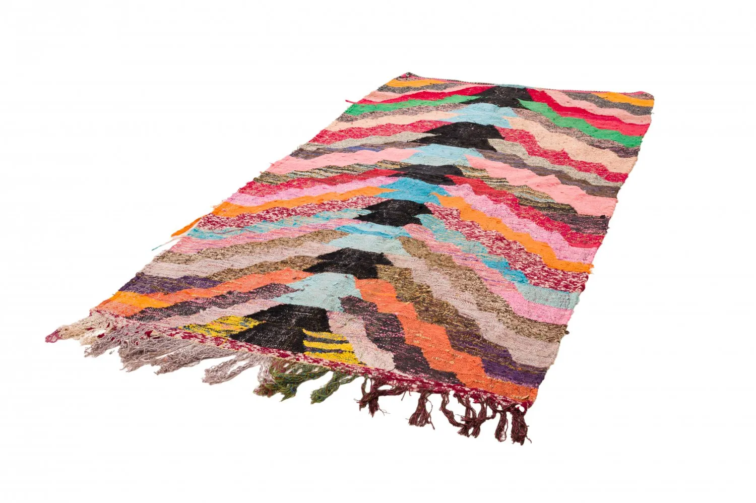 Marocký Berberský koberec Boucherouite 125 x 250 cm