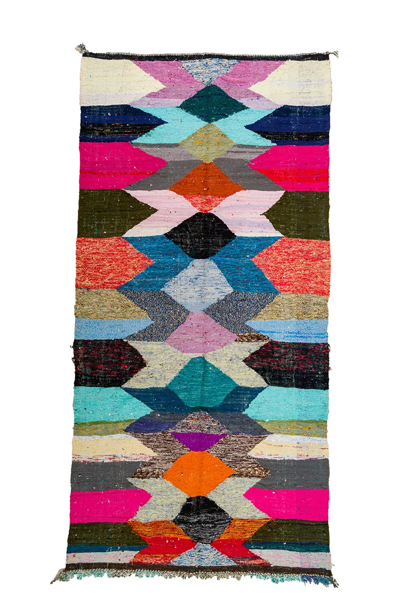 Marocký Berberský koberec Boucherouite 145 x 295 cm
