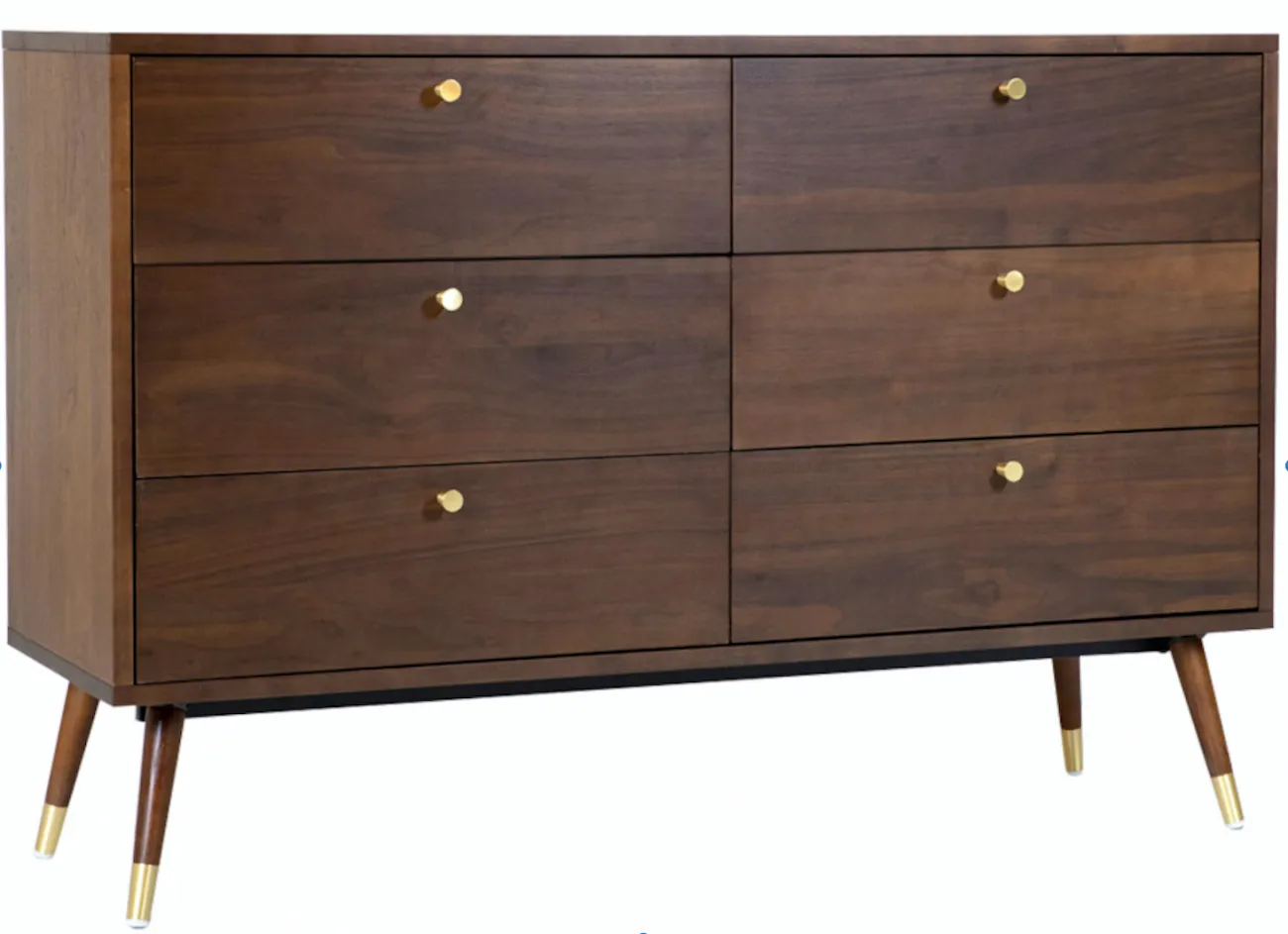 Komoda - Prime - 6 drawers (ořech/mosaz)