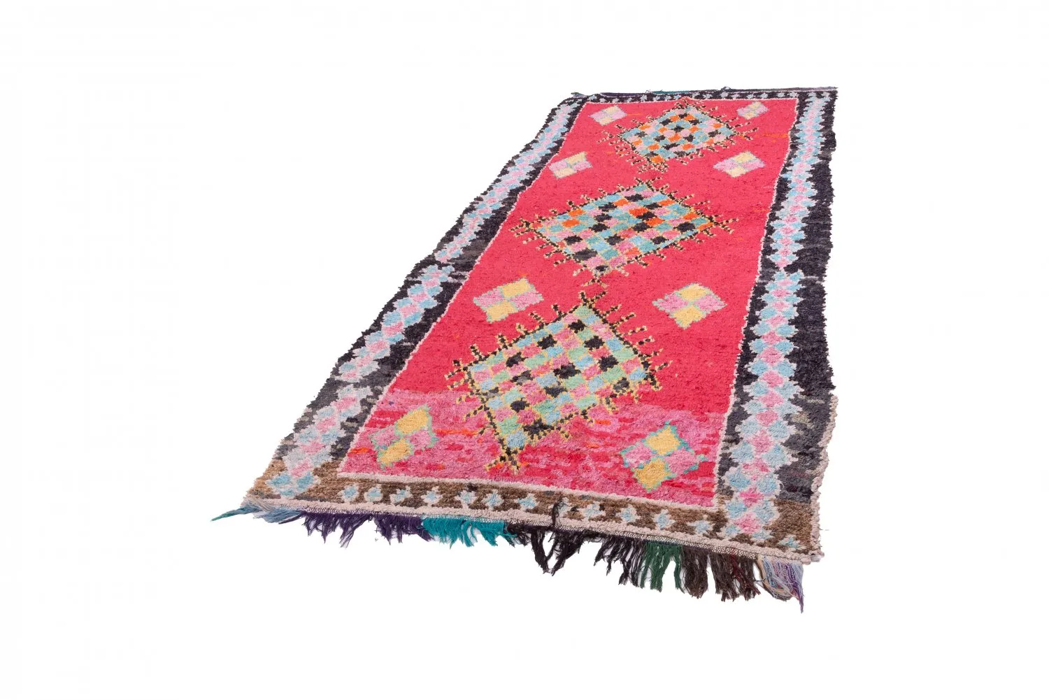 Marocký Berberský koberec Boucherouite 325 x 145 cm