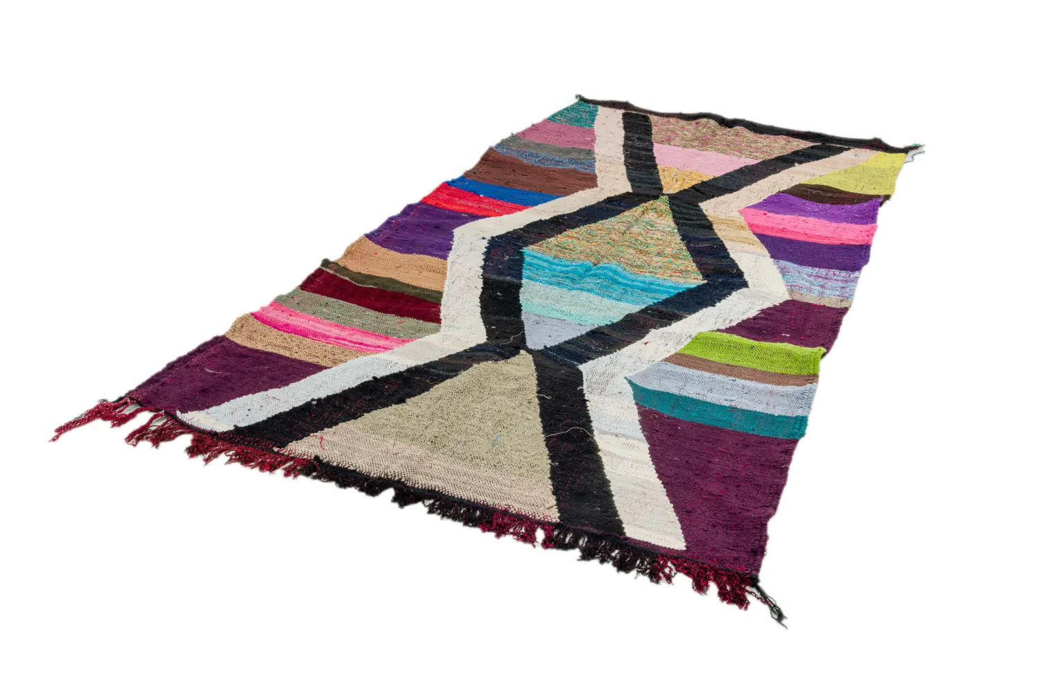 Marocký Berberský koberec Boucherouite 135 x 255 cm