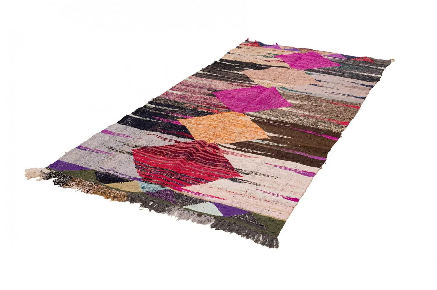 Marocký Berberský koberec Boucherouite 130 x 275 cm