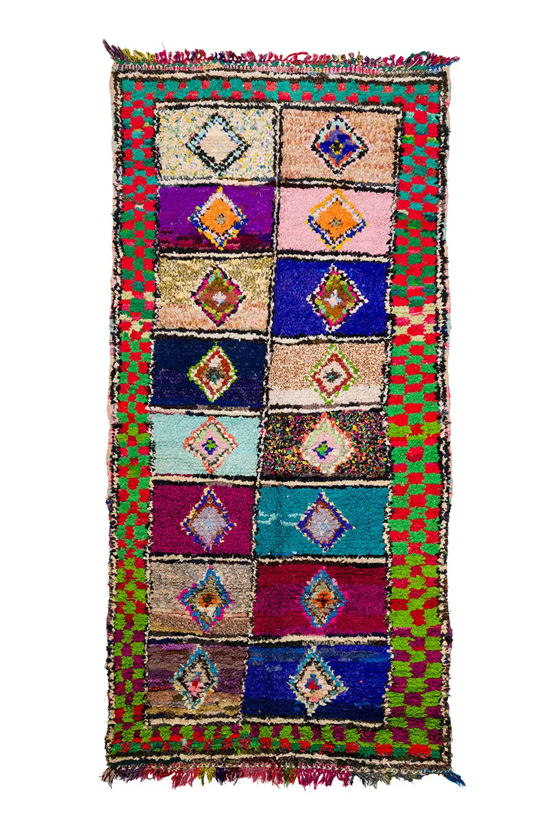 Marocký Berberský koberec Boucherouite 145 x 305 cm