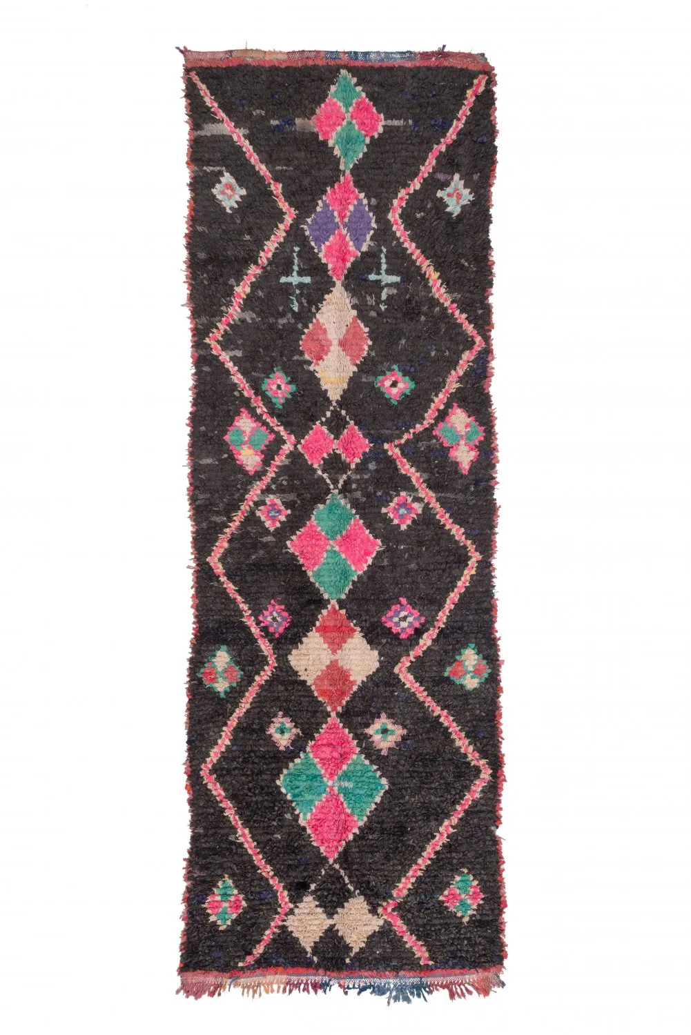 Marocký Berberský koberec Boucherouite 405 x 130 cm