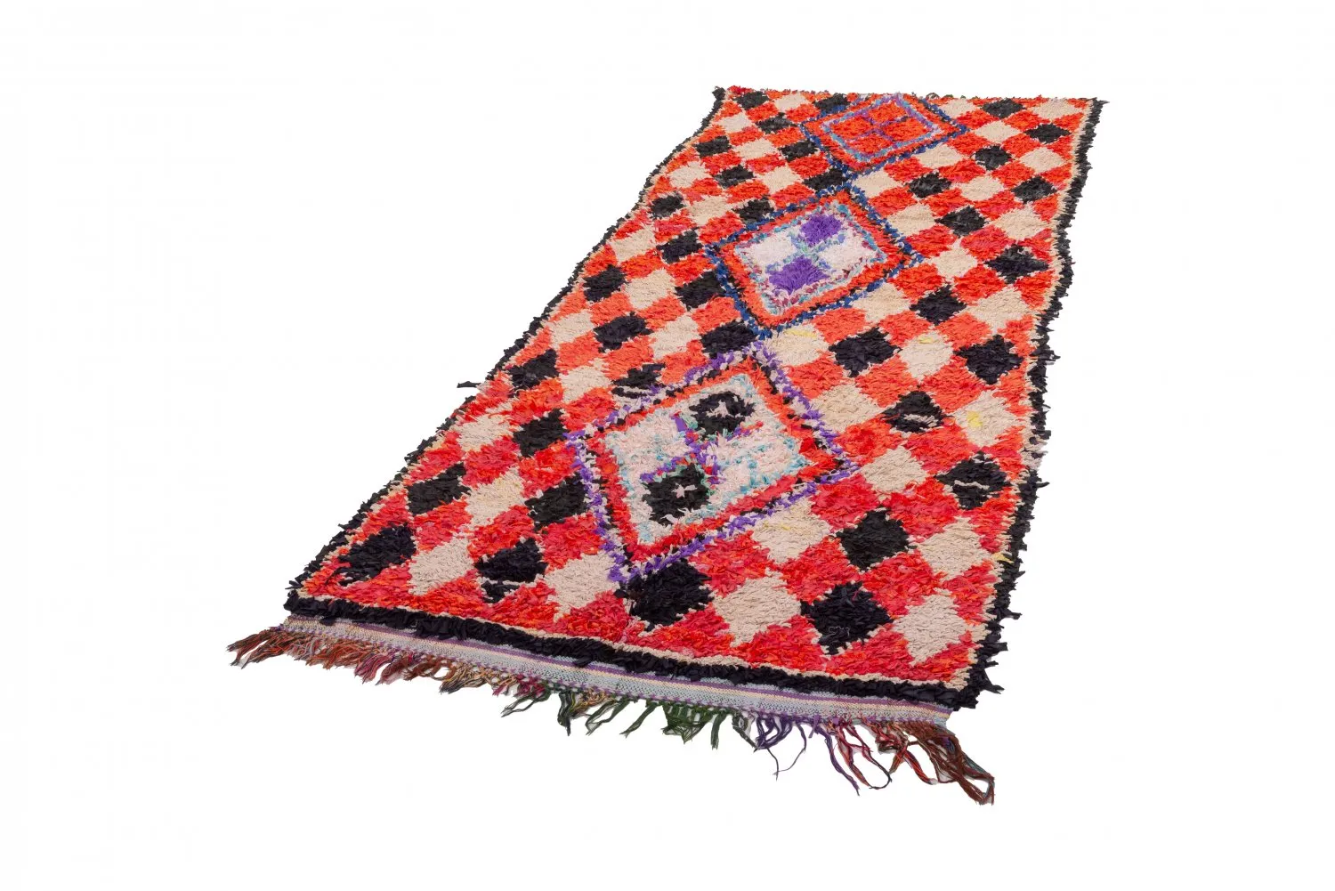 Marocký Berberský koberec Boucherouite 255 x 105 cm