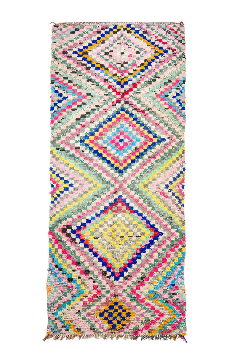 Marocký Berberský koberec Boucherouite 145 x 365 cm