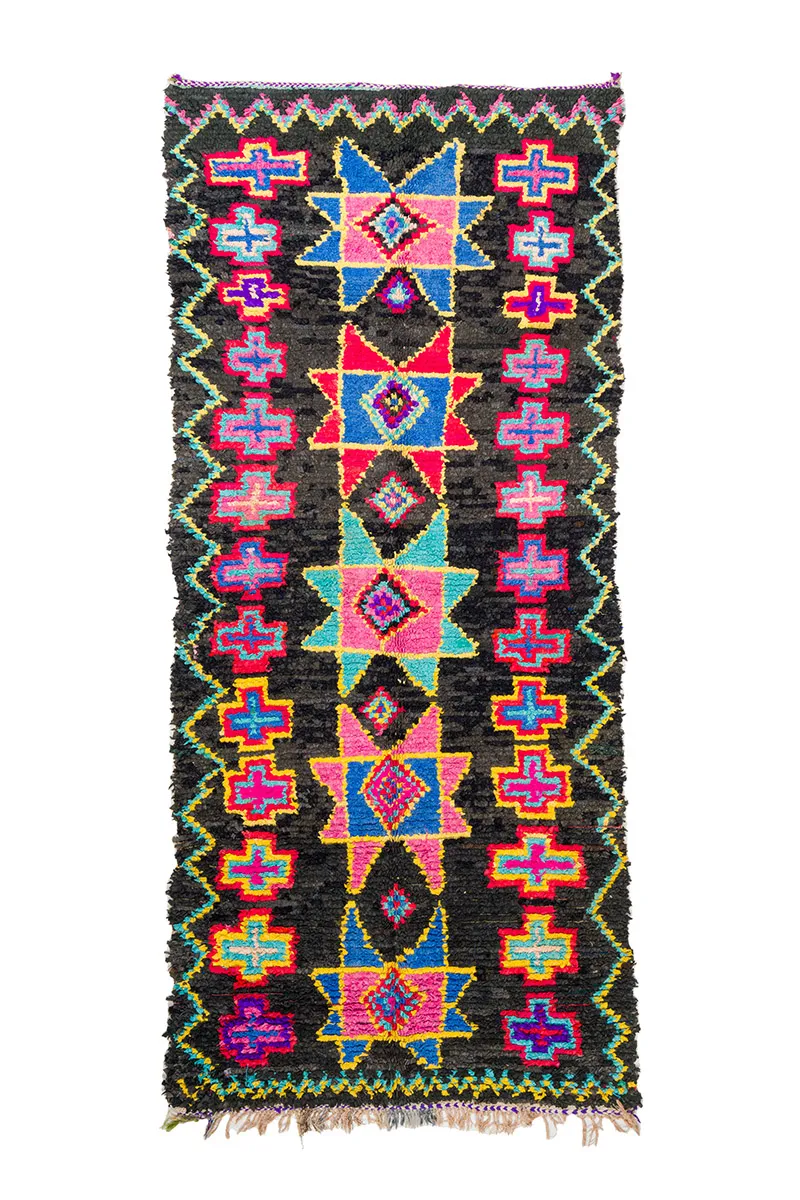 Marocký Berberský koberec Boucherouite 135 x 315 cm