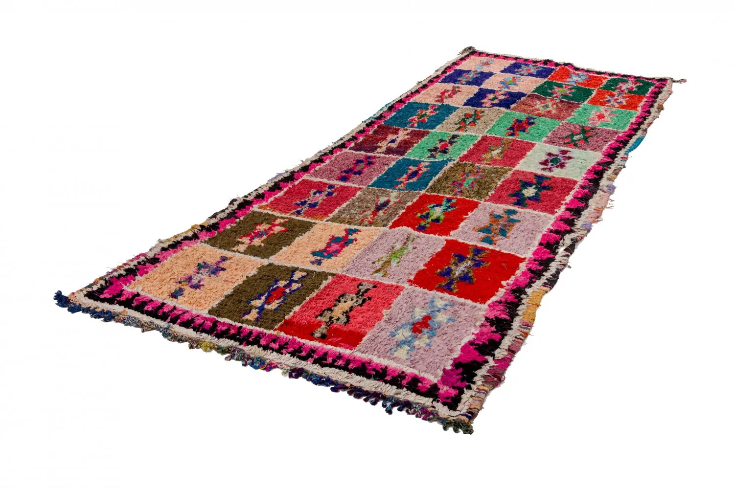 Marocký Berberský koberec Boucherouite 360 x 130 cm