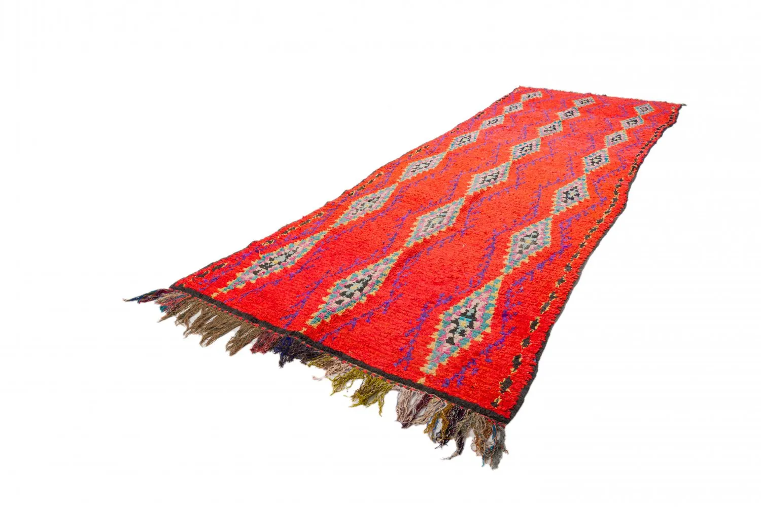 Marocký Berberský koberec Boucherouite 440 x 135 cm