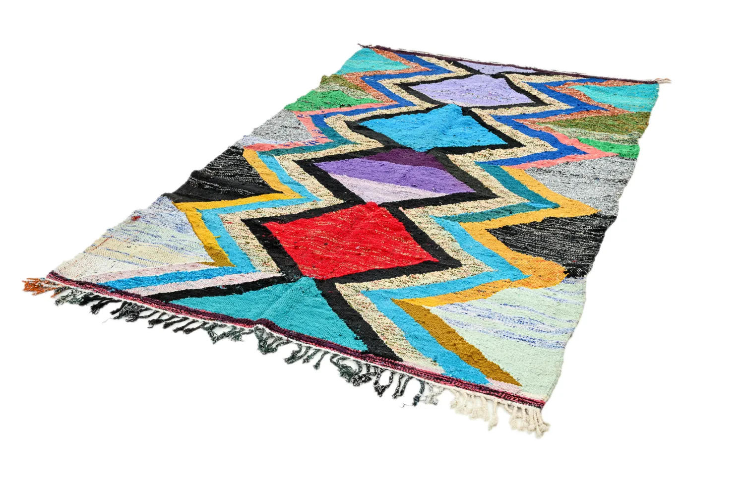 Marocký Berberský koberec Boucherouite 140 x 235 cm