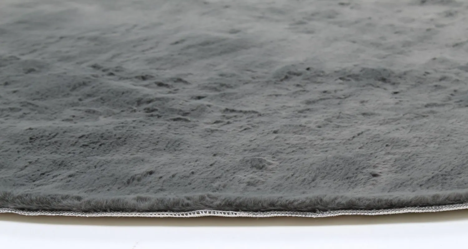 Kulaté koberce - Aranga Super Soft Fur (antracitová)