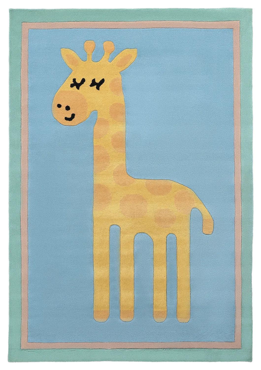 Dětský Koberec - Giraffe Hand Tufted Wool Premium (světle modrá/multi)
