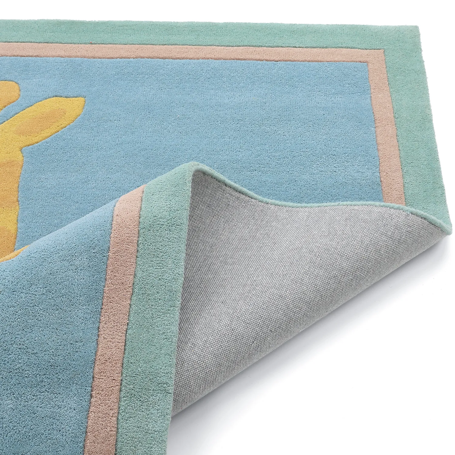Dětský Koberec - Giraffe Hand Tufted Wool Premium (světle modrá/multi)