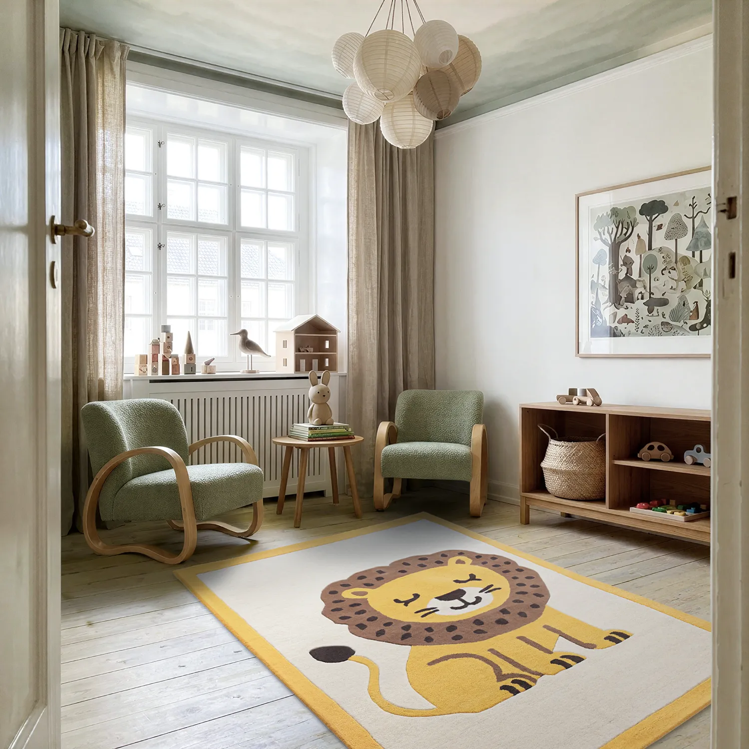 Dětský Koberec - Lion Hand Tufted Wool Premium (béžová/multi)