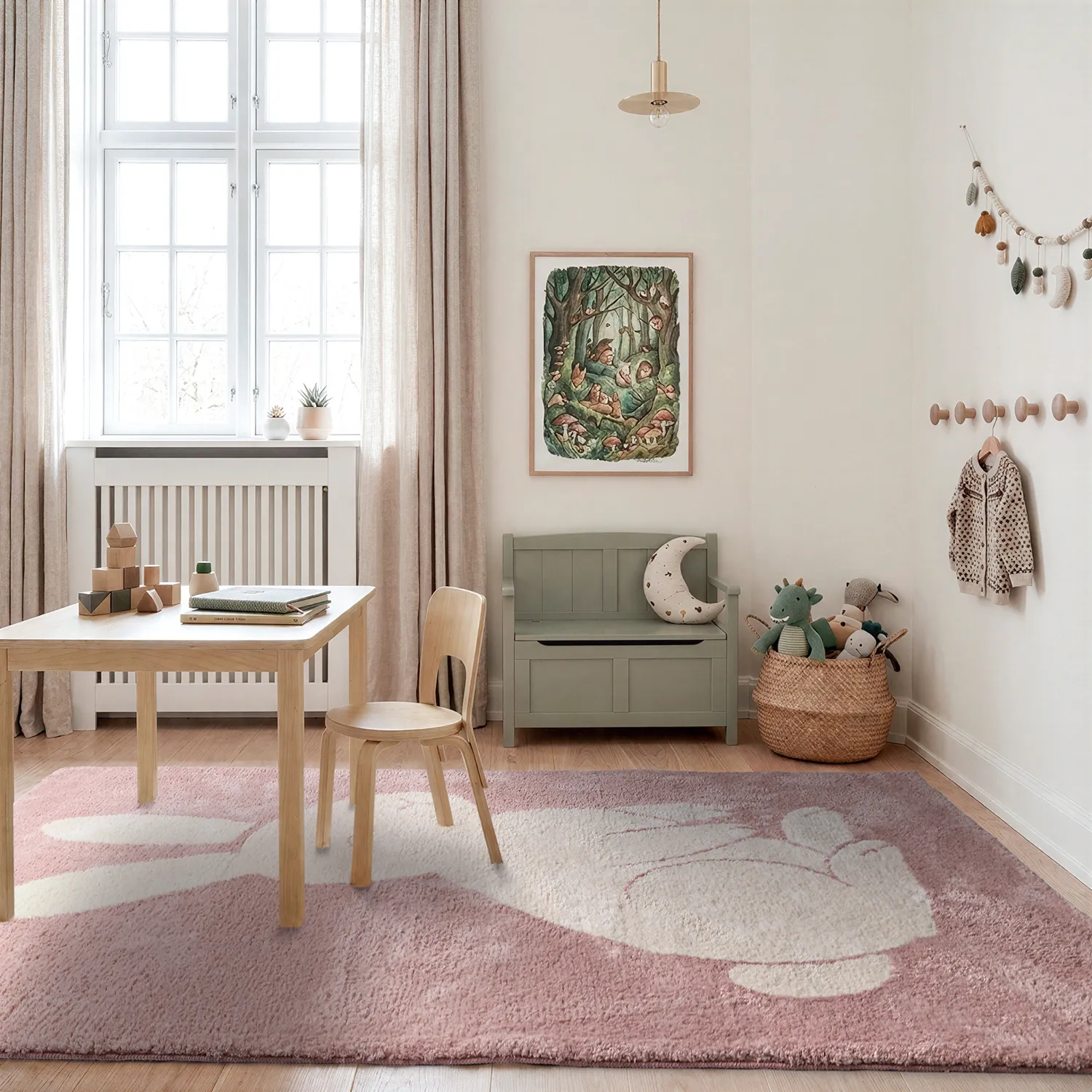 Dětský Koberec - Soft Bunny (růžová/krémová)
