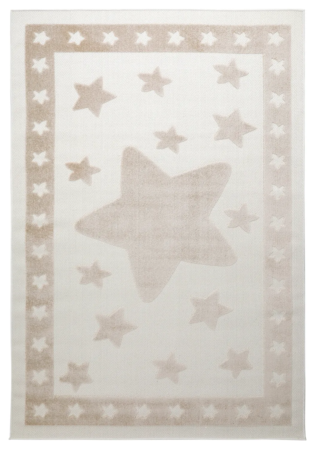 Dětský Koberec - Star Frame (krémová/hnědá)