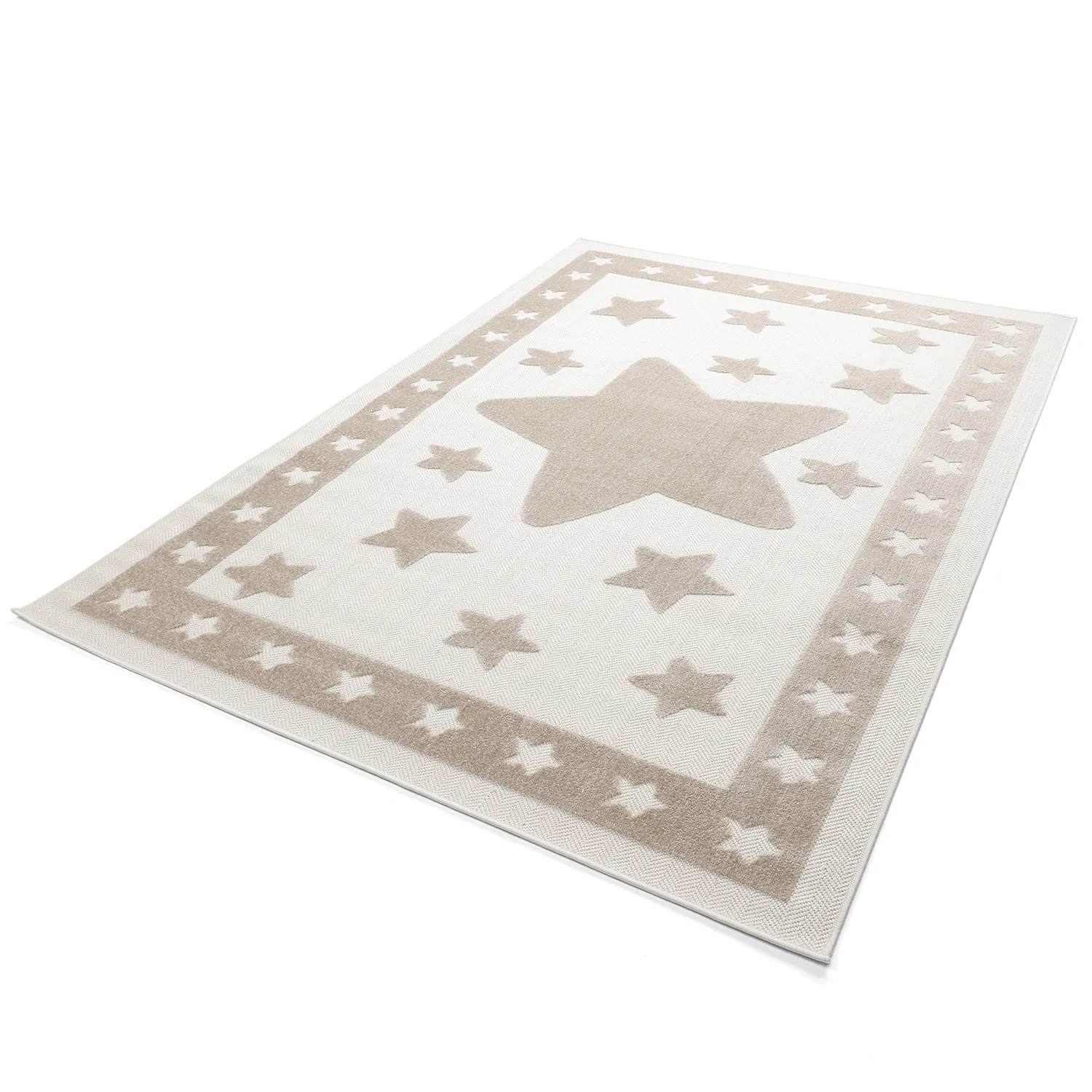 Dětský Koberec - Star Frame (krémová/hnědá)