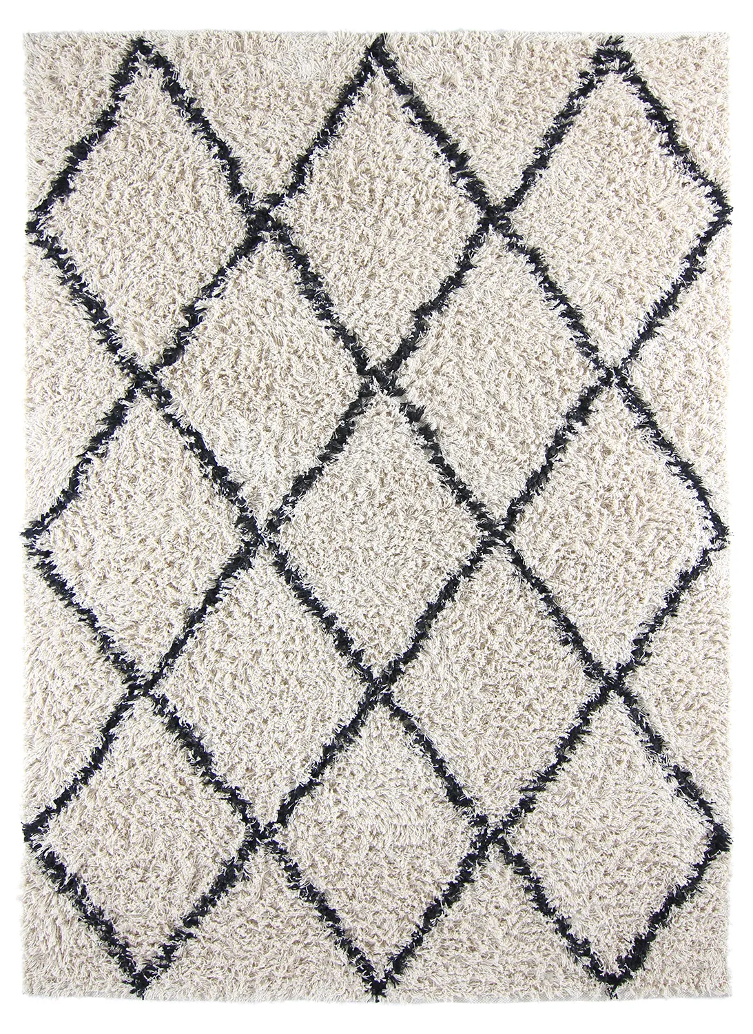 Shaggy koberce - Alcott Natural Cotton Shaggy (černo/bílý)