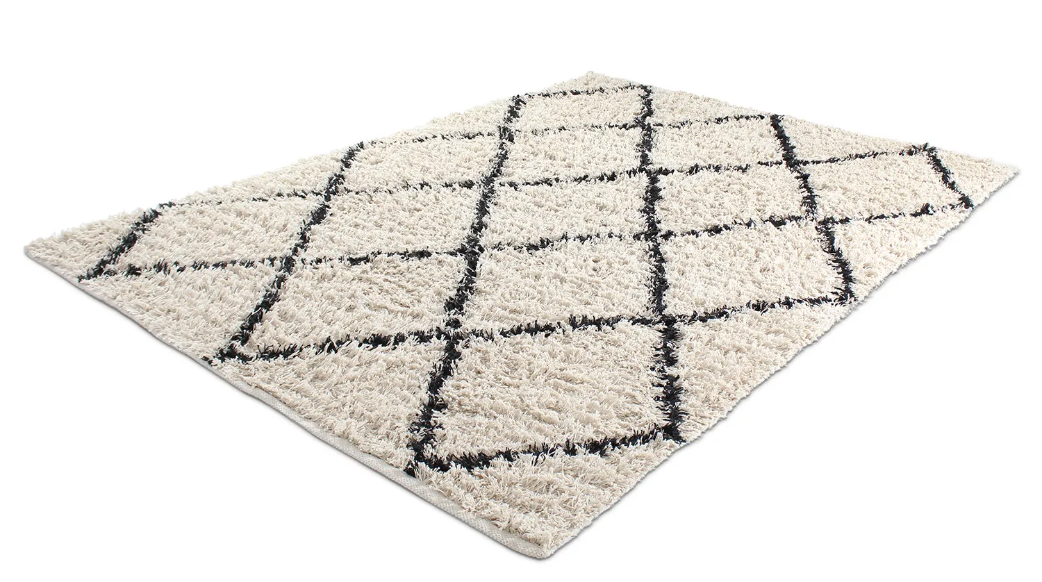 Shaggy koberce - Alcott Natural Cotton Shaggy (černo/bílý)