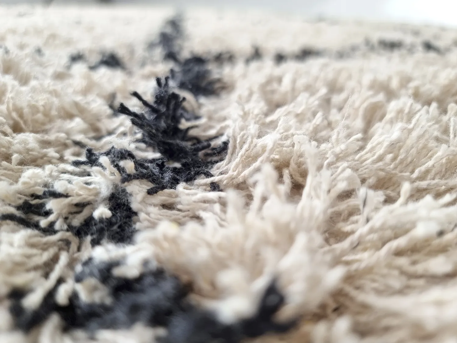 Shaggy koberce - Alcott Natural Cotton Shaggy (černo/bílý)