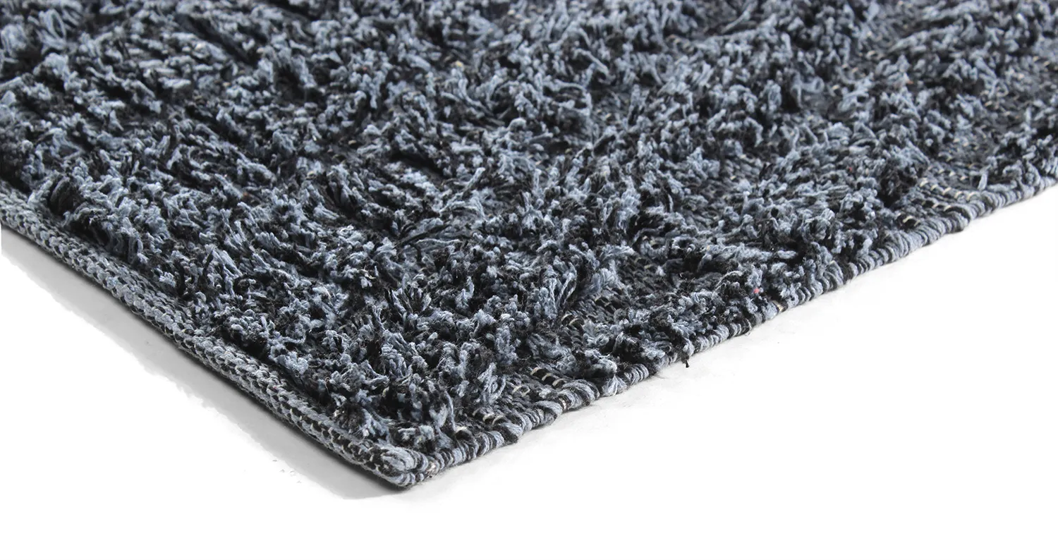 Shaggy koberce - Kendra Natural Cotton Shaggy (šedá/černá)