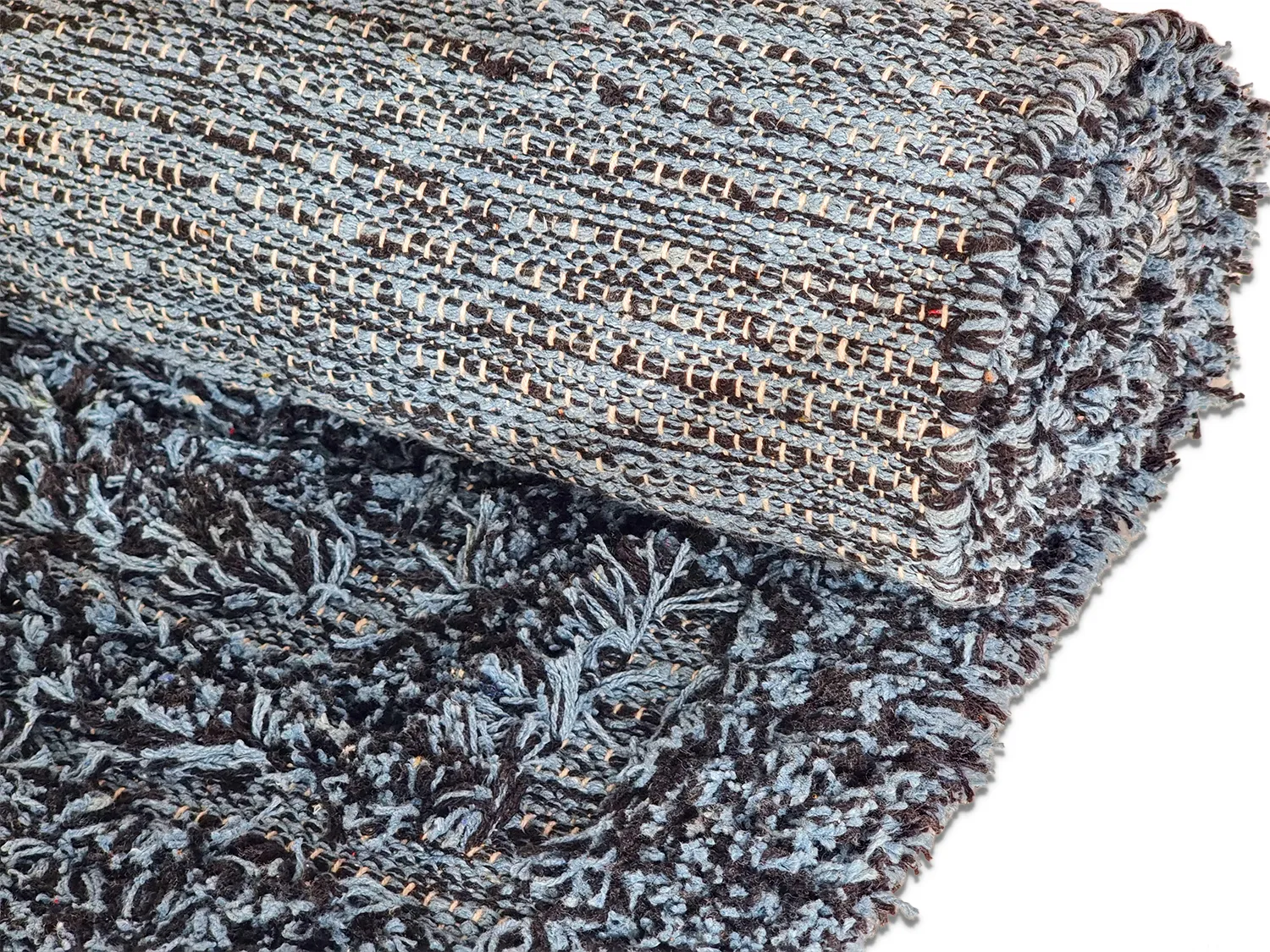Shaggy koberce - Kendra Natural Cotton Shaggy (šedá/černá)