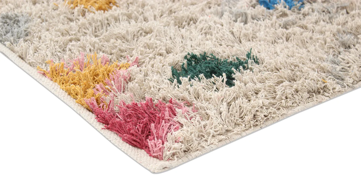 Shaggy koberce - Marden Natural Cotton Shaggy (béžový/multi)
