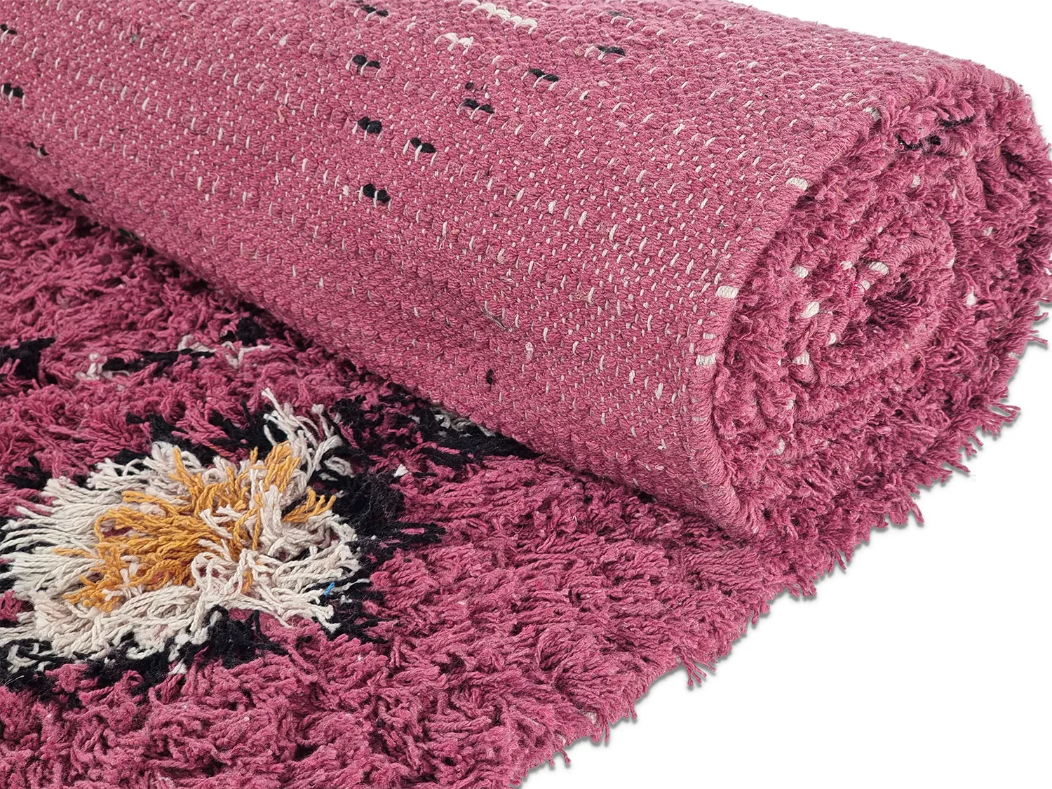 Shaggy koberce - Nyle Natural Cotton Shaggy (růžový/multi)