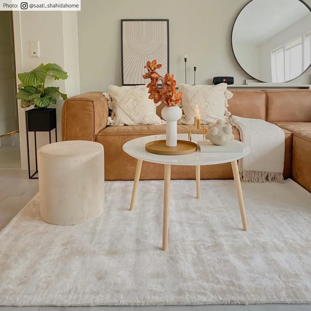 Kulatý koberec - Jodhpur Special Luxury Edition Viskos (světle béžová)