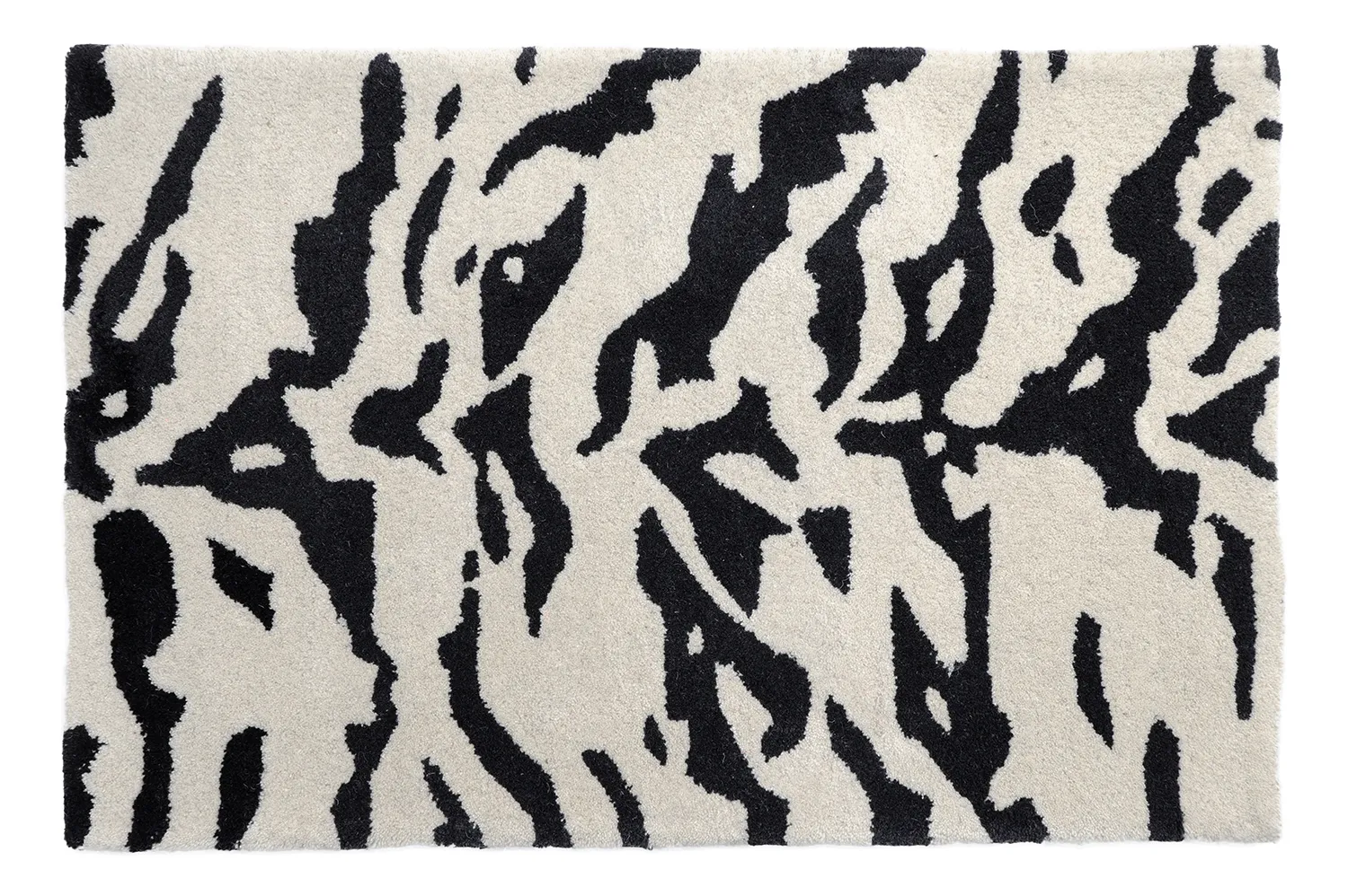Rohožka - Zebra Tufted Wool Premium (bílá/černá)