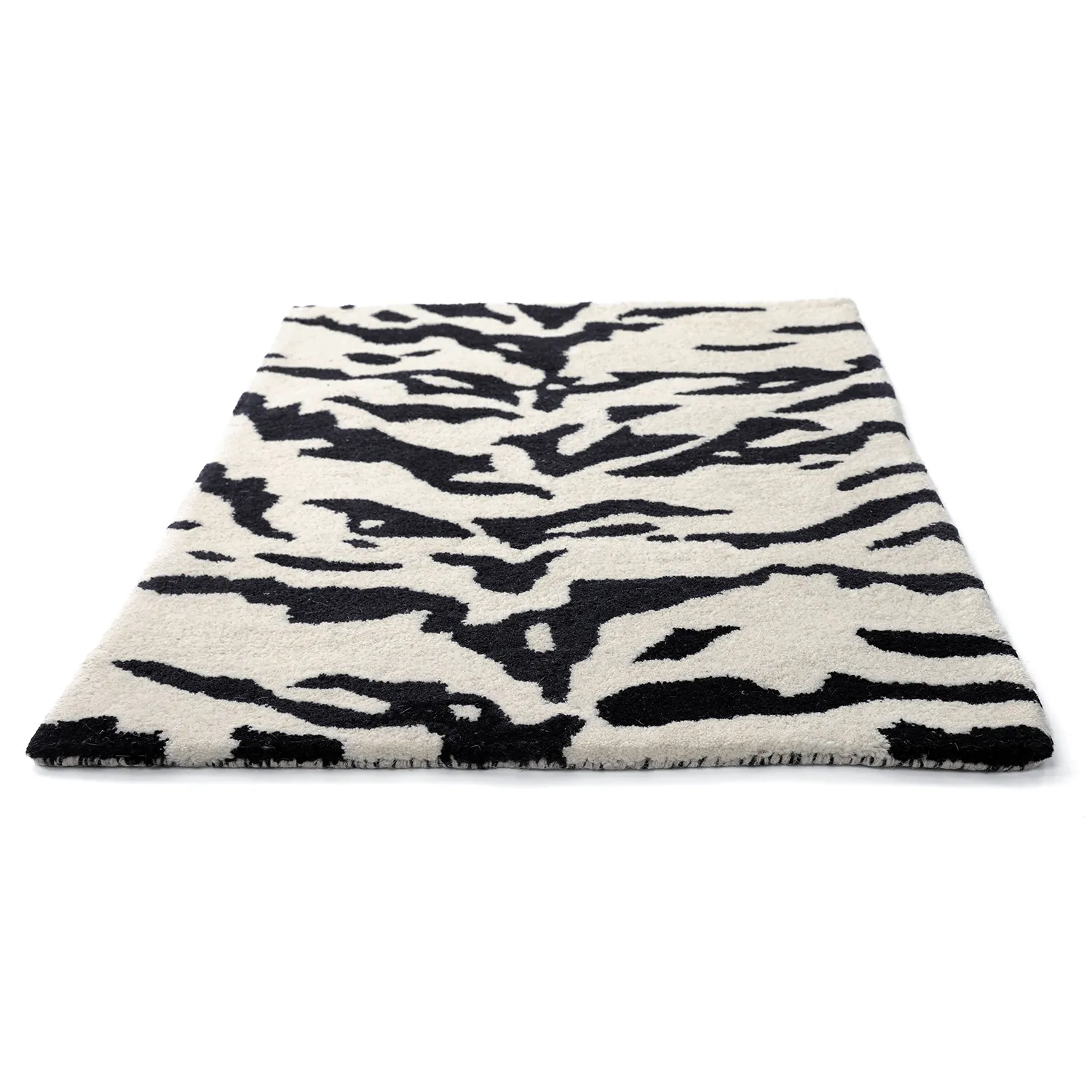 Rohožka - Zebra Tufted Wool Premium (bílá/černá)