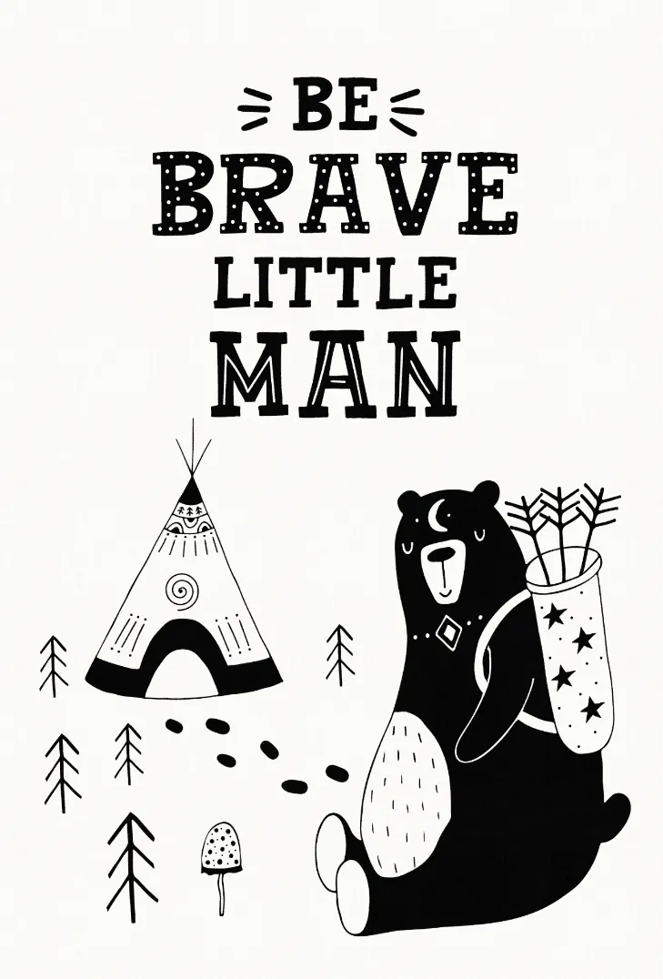Dětský koberec - Camping Bear (bílý)