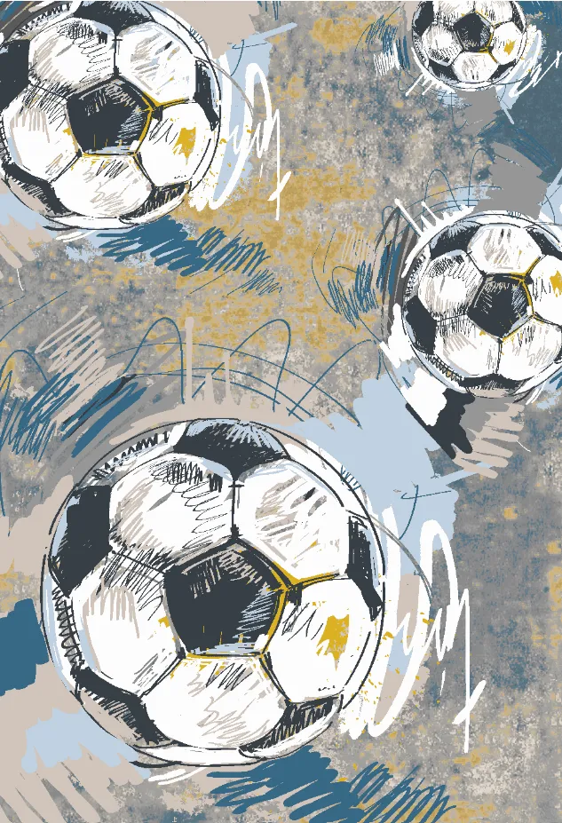 Dětský koberec - Cartoon Footballs (multi)