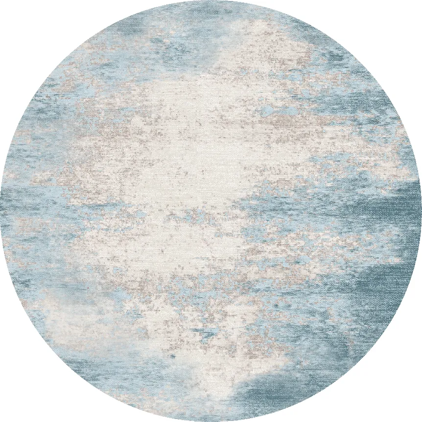 Kulatý koberec - Zarzi (modrá)