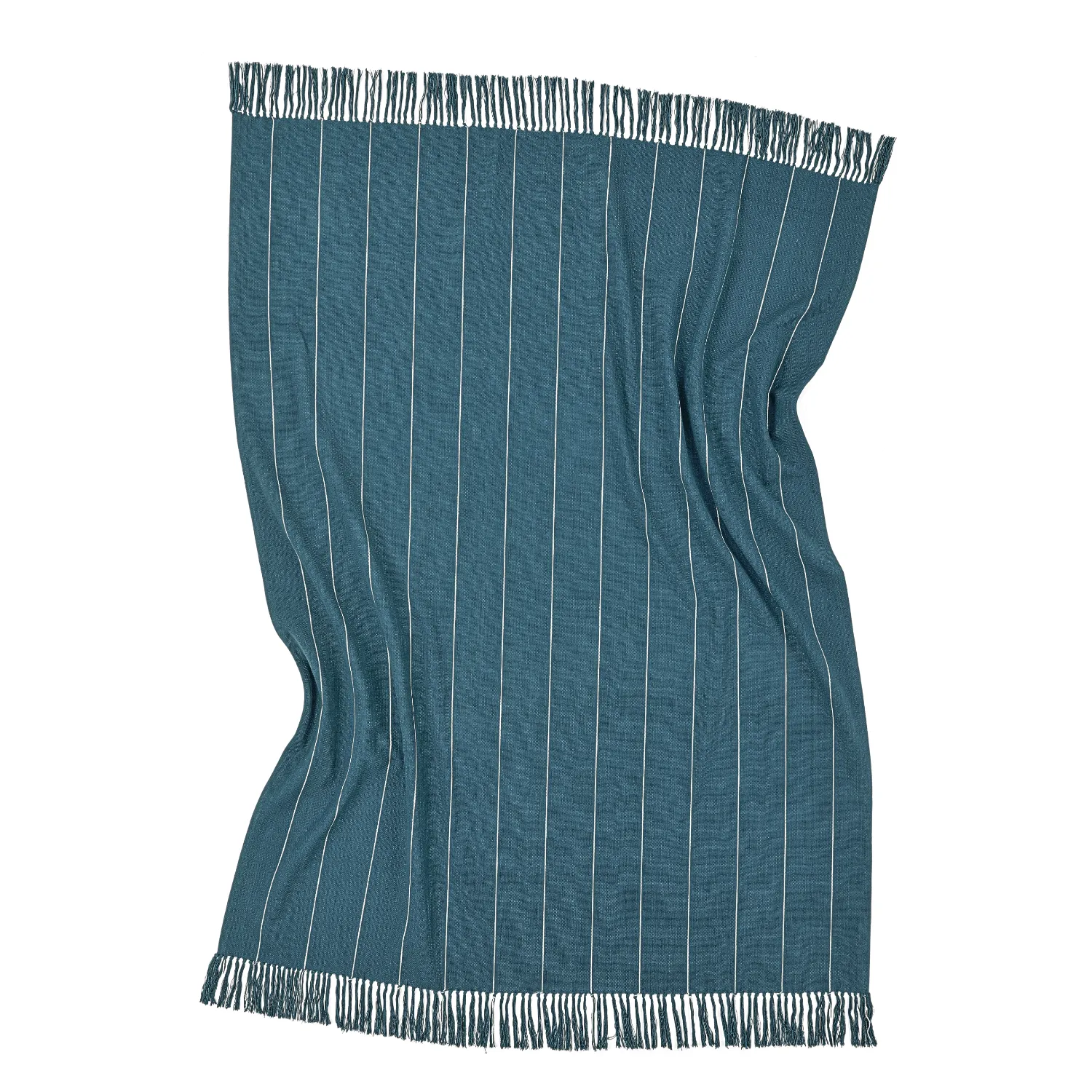 Přikrývky - Bavlněná deka - Martina Stripe (modrá/bílá)