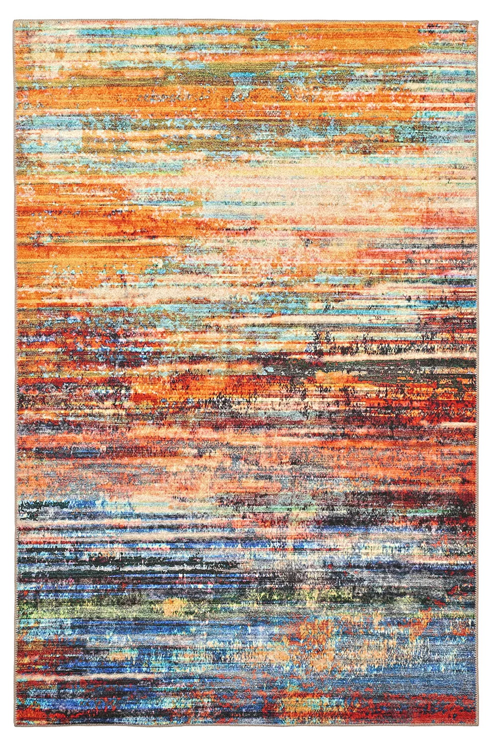 Ploché tkaný koberec - Kazea (oranžová/multicolor)