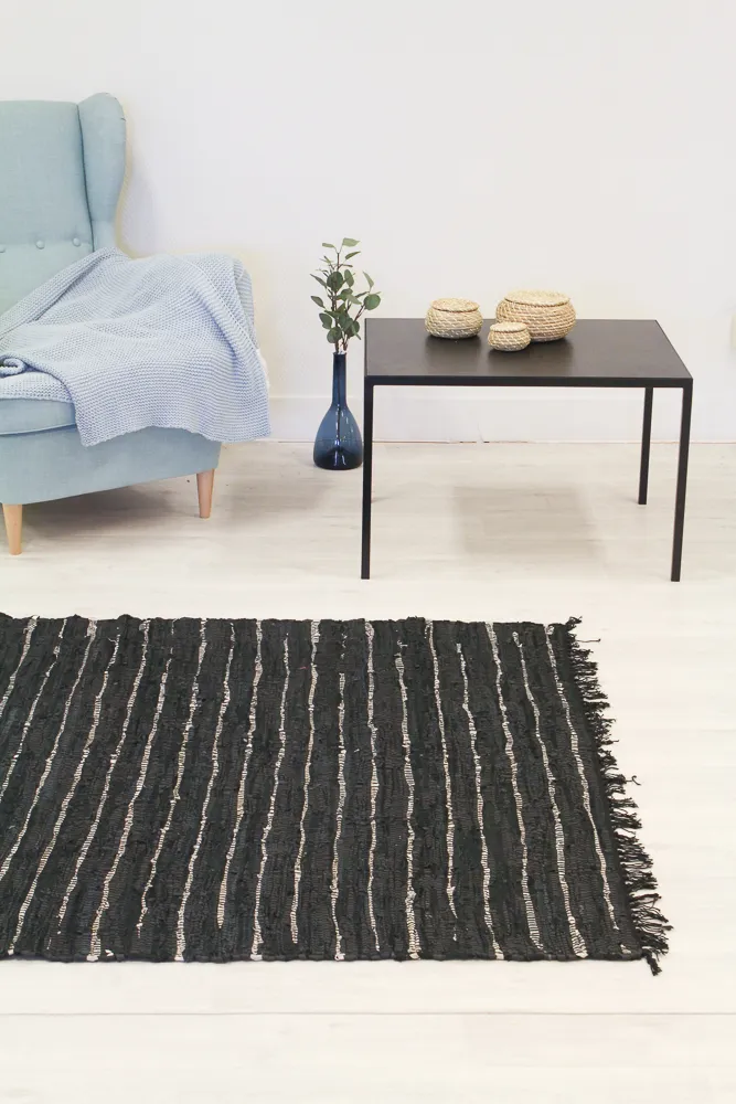 Hadrový koberec - Nordal Design (černá kůže)
