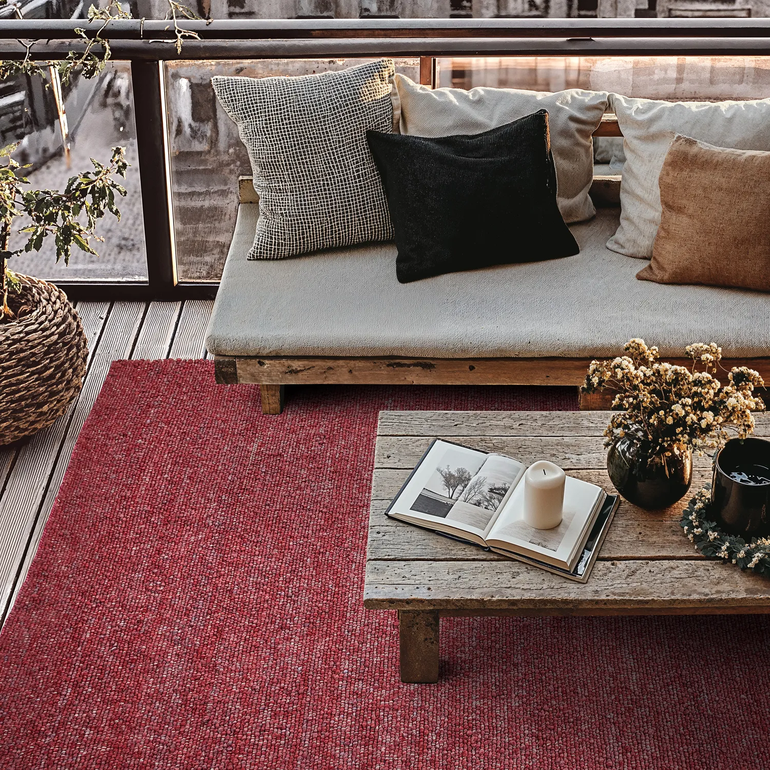 Koberec Indoor/Outdoor - Milford Wool Look (růžový)