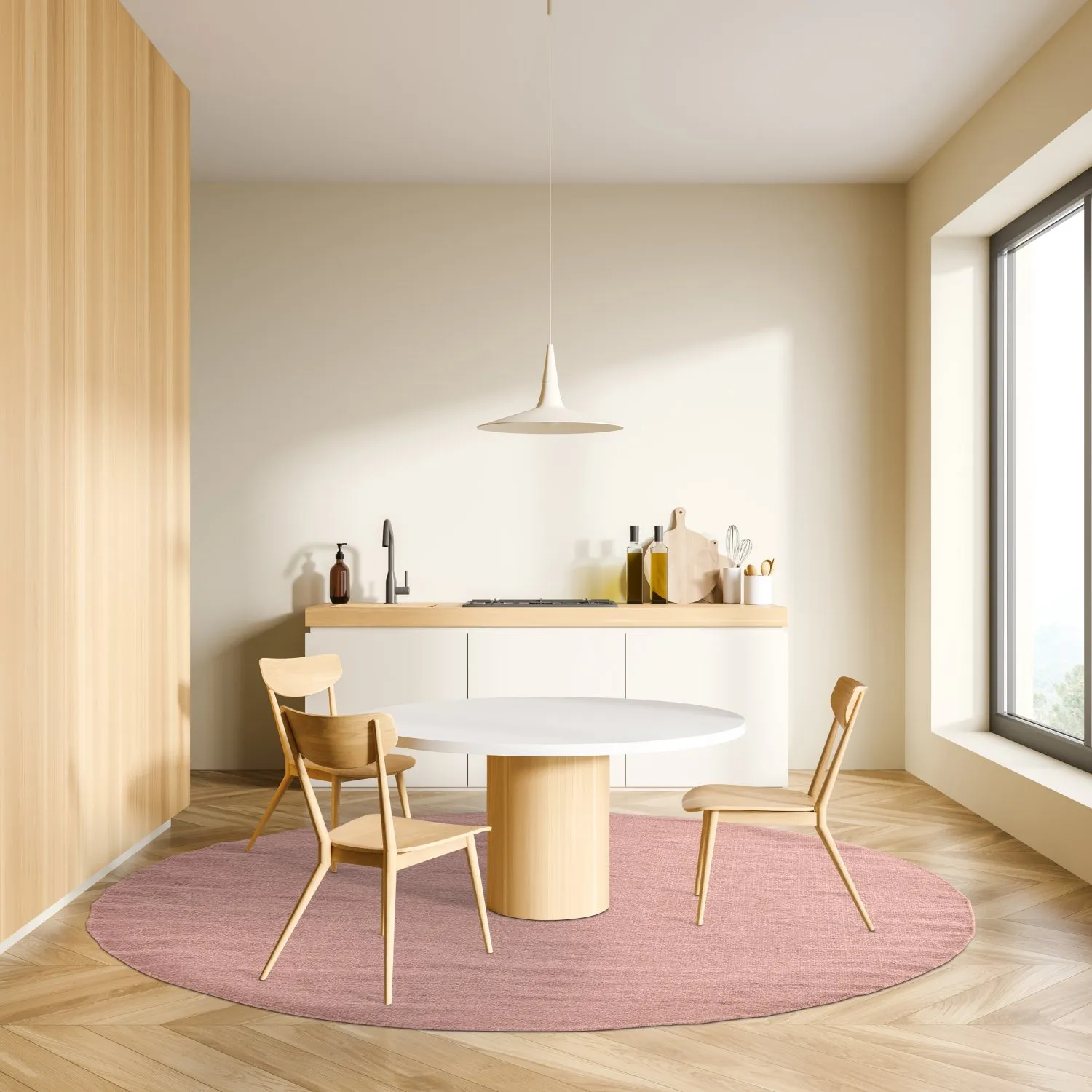 Kulatý koberec - Hamilton (Coral Pink)