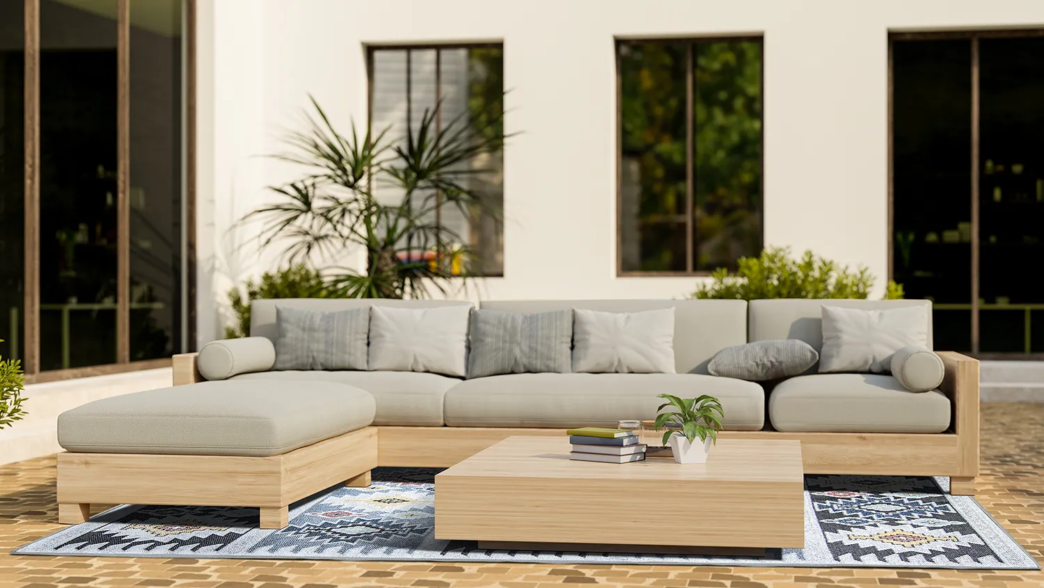 Koberec Indoor/Outdoor - Sahara (modrá/vícebarevná)