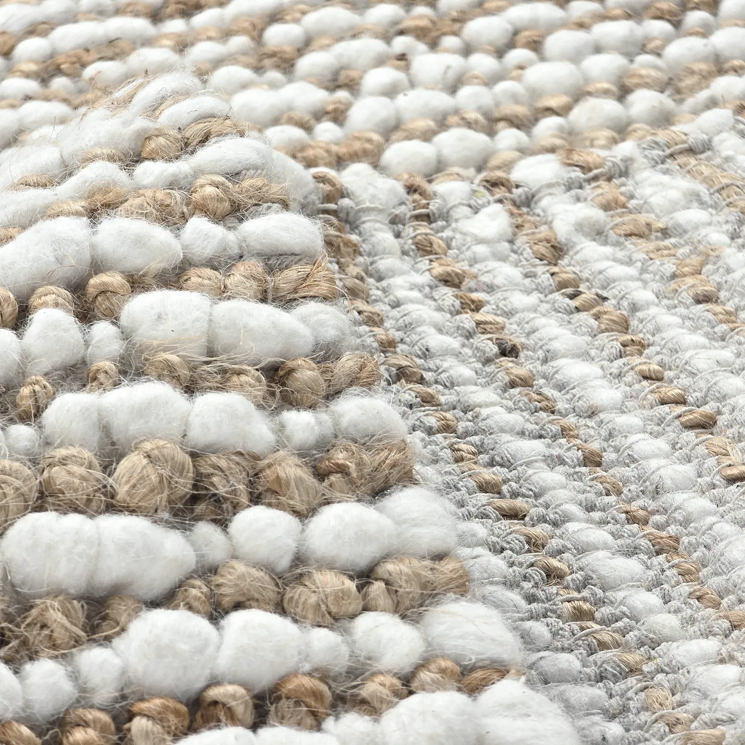 Jutový koberec - Bally Jute/wool Bubble (příroda/bílá)