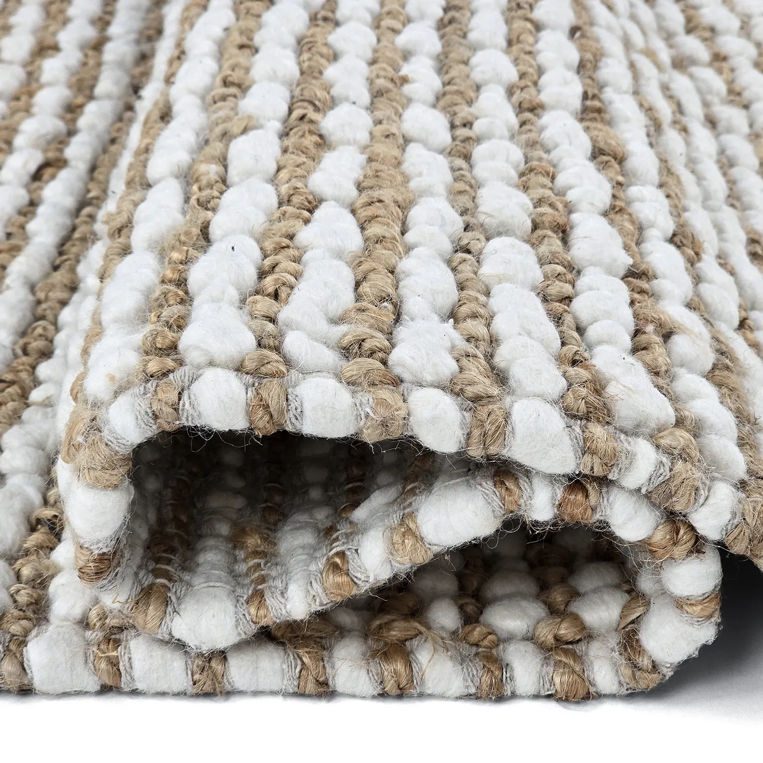 Jutový koberec - Bally Jute/wool Bubble (příroda/bílá)